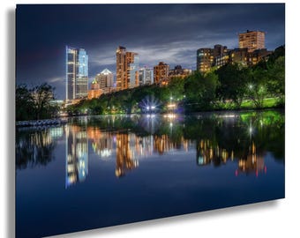 Milwaukee Skyline Reflection Print: Wisconsin Cityscape Art