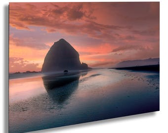 Cannon Beach Sunset Print: Haystack Rock, Oregon Coastal Wall Art