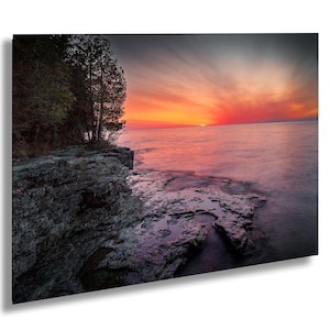 Cave Point Sunrise, Cave Point County Park, Door County, Wisconsin - Canvas/Paper/Acrylic/Metal Print