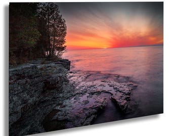 Door County Sunrise Print: Cave Point Park, Wisconsin