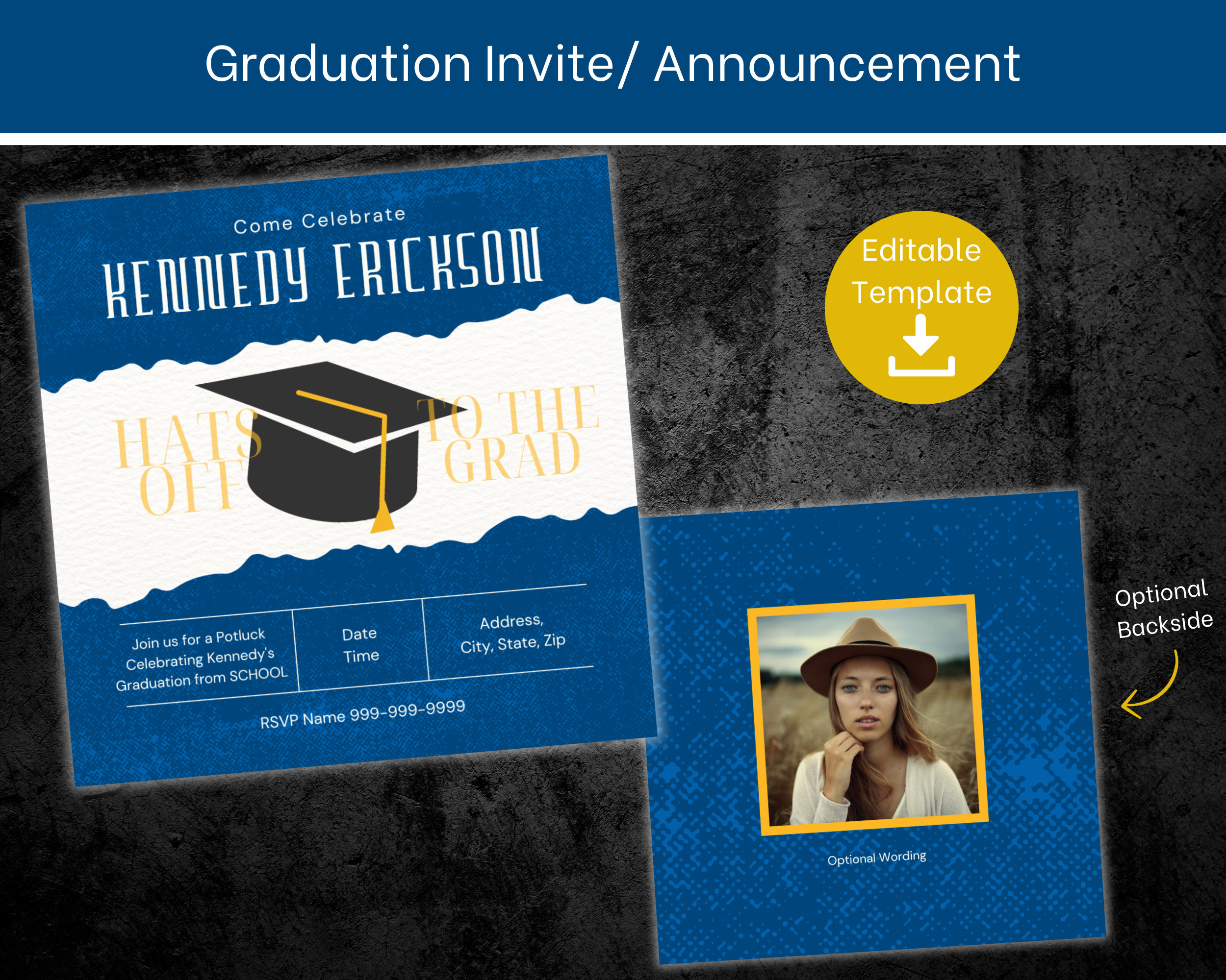 Graduation Party Bundle: Invitation, Banner, Welcome Sign Customize ...