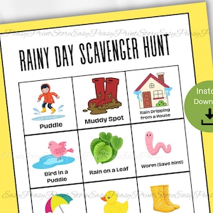 Rainy Day Scavenger Hunt Printable: Fun Outdoor Adventure for Kids!