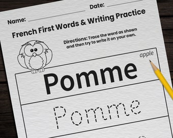 french worksheets etsy canada