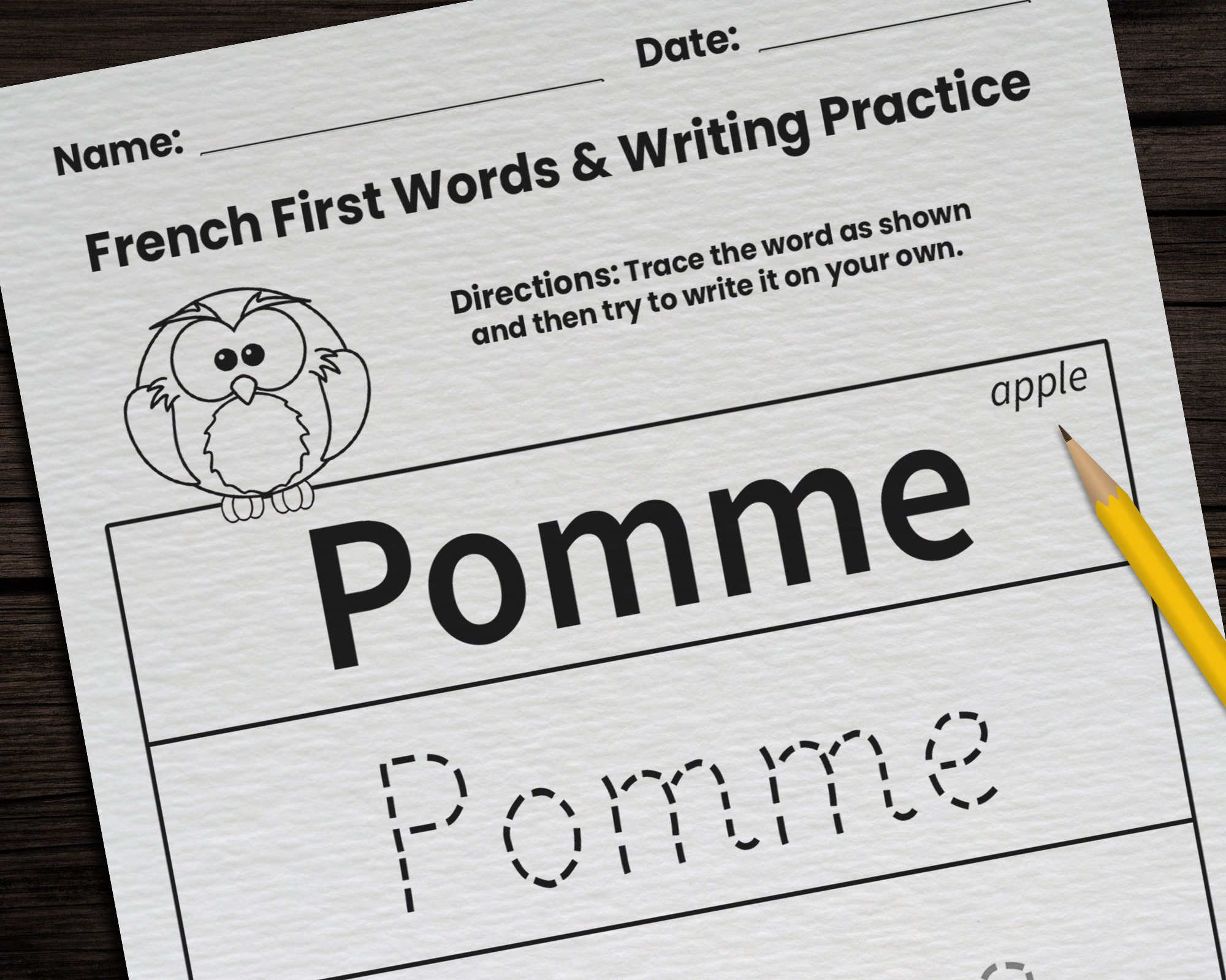 58 French Writing Practice Worksheets for Kids Printable French First Words  Vocabulary Worksheets Classroom Homeschool Language PDF Page -  Finland