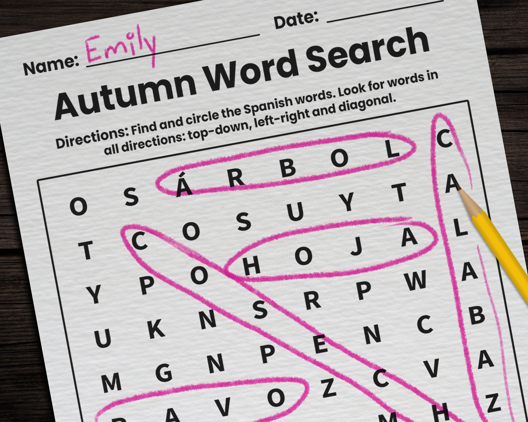 Spanish Word Search Bundle 50 Pages Spanish Word Find - Etsy