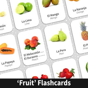 Bilingual Spanish and English Flashcards to help parents who homeschool to teach their children how to speak Spanish for sale on Etsy.