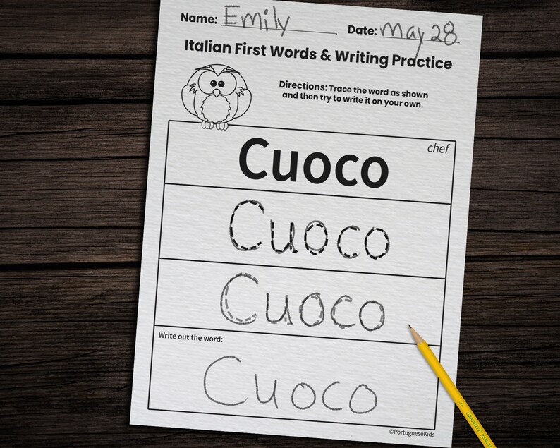 79 Italian Writing Practice Worksheet for Kids Printable Italian First