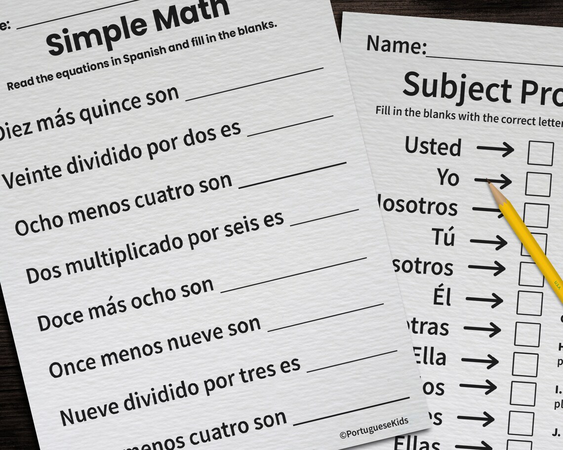 Spanish Intermediate Worksheet Bundle 100 Spanish Vocabulary - Etsy