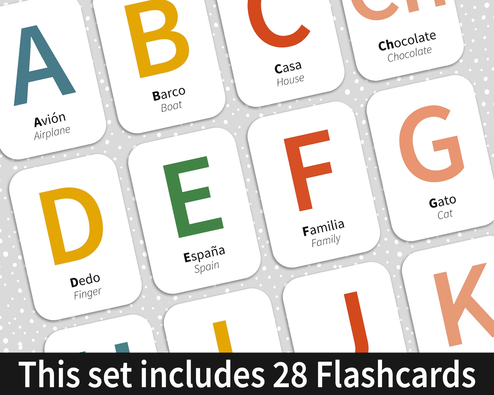 29 Spanish & English ABC Flashcards | Printable Bilingual Alphabet