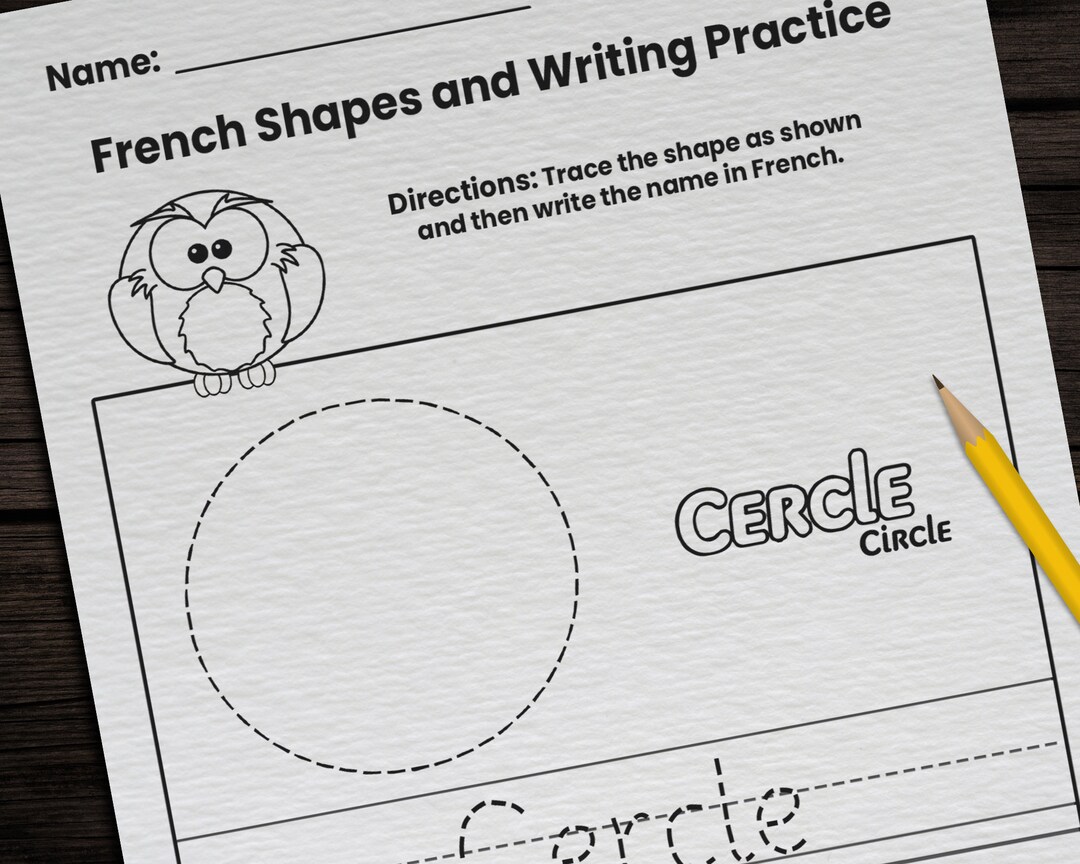 8 French Shapes Practice Worksheets for Kids | Printable French First ...