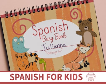 Libro ocupado en español imprimible / Cuaderno silencioso de educación en el hogar en español Actividades de ESL / Hojas de trabajo de aprendizaje para niños de educación bilingüe en español