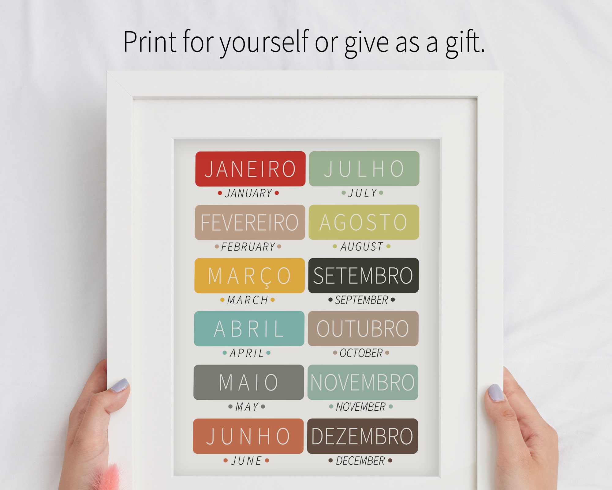 Portuguese & English Months of the Year Poster Printable Preschool ...