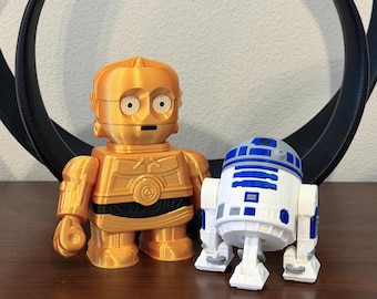 C-3PO and R2-D2 Droid set chunk figures - 3D printed Star Wars action figure