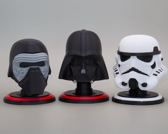 3D printed Star Wars helmets with display stand