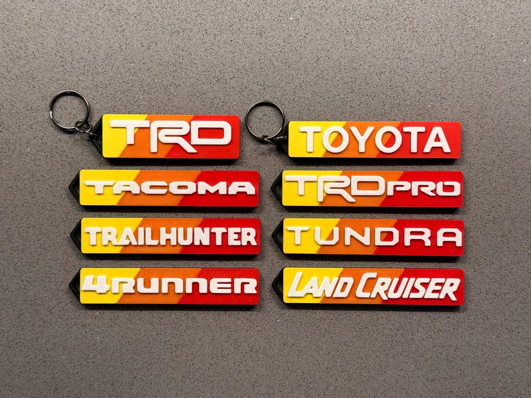 Toyota Heritage Retro Stripes Keychain - 3D Printed (TRD Pro, 4runner ...