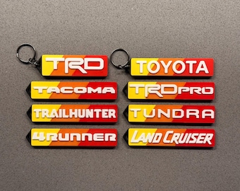 Toyota Heritage Retro Stripes keychain - 3D printed (TRD Pro, 4Runner, Land Cruiser, Tacoma, Tundra, RAV4)