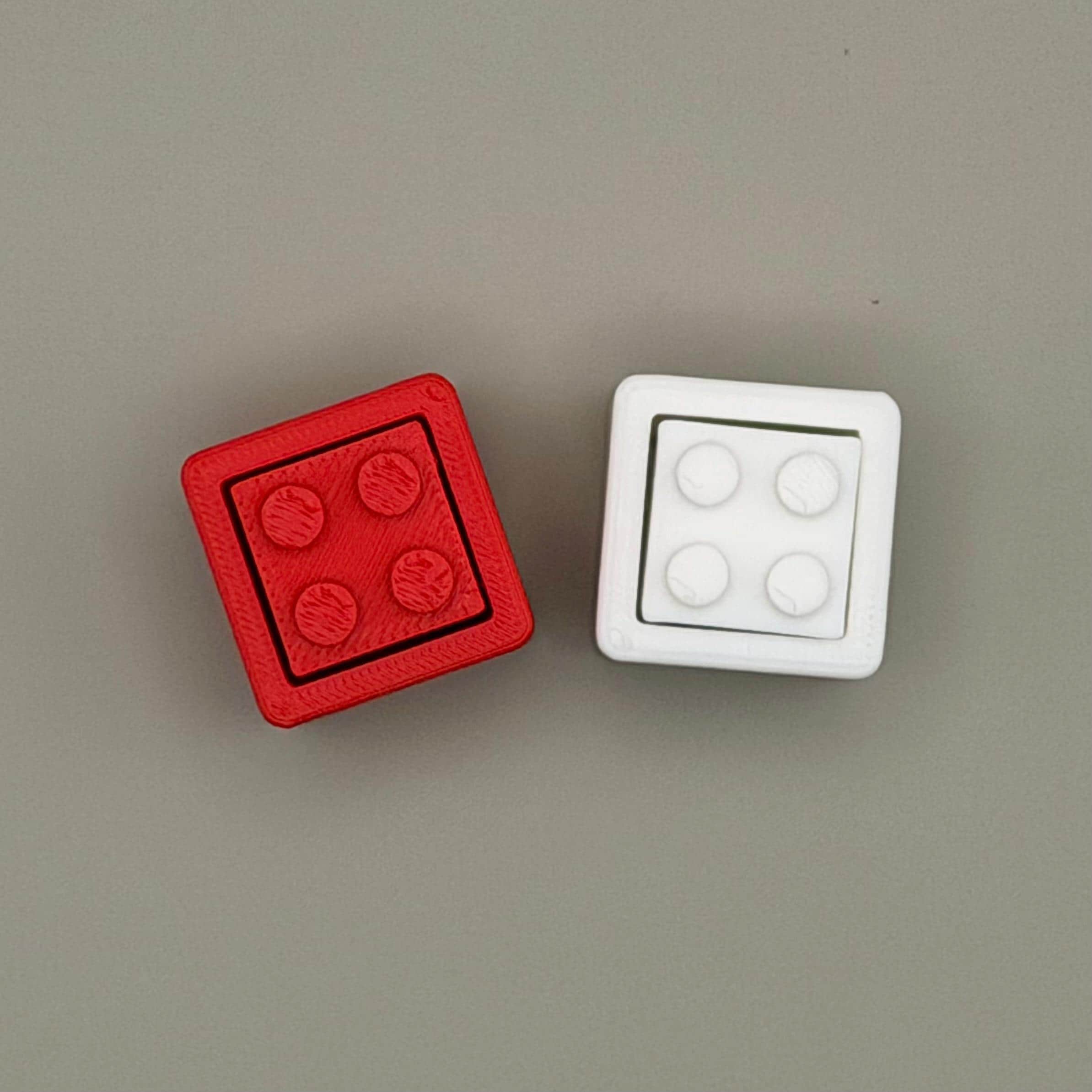 Lego-compatible Brick 2x2 or 2x3 Fidget Clicker – 3D Printed Keychain ...