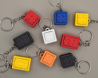 Lego-Compatible Brick 2x2 or 2x3 Fidget Clicker – 3D Printed Keychain Party Favor