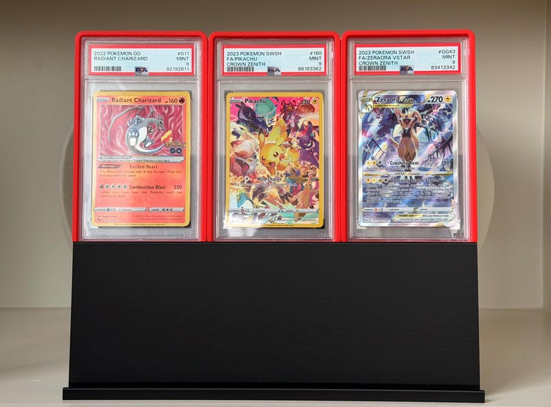 Display stand for Graded Guards PSA, CGC, TAG etc slabs, toploader and screwdown/magnetic trading card holders. Variety of size options image 3