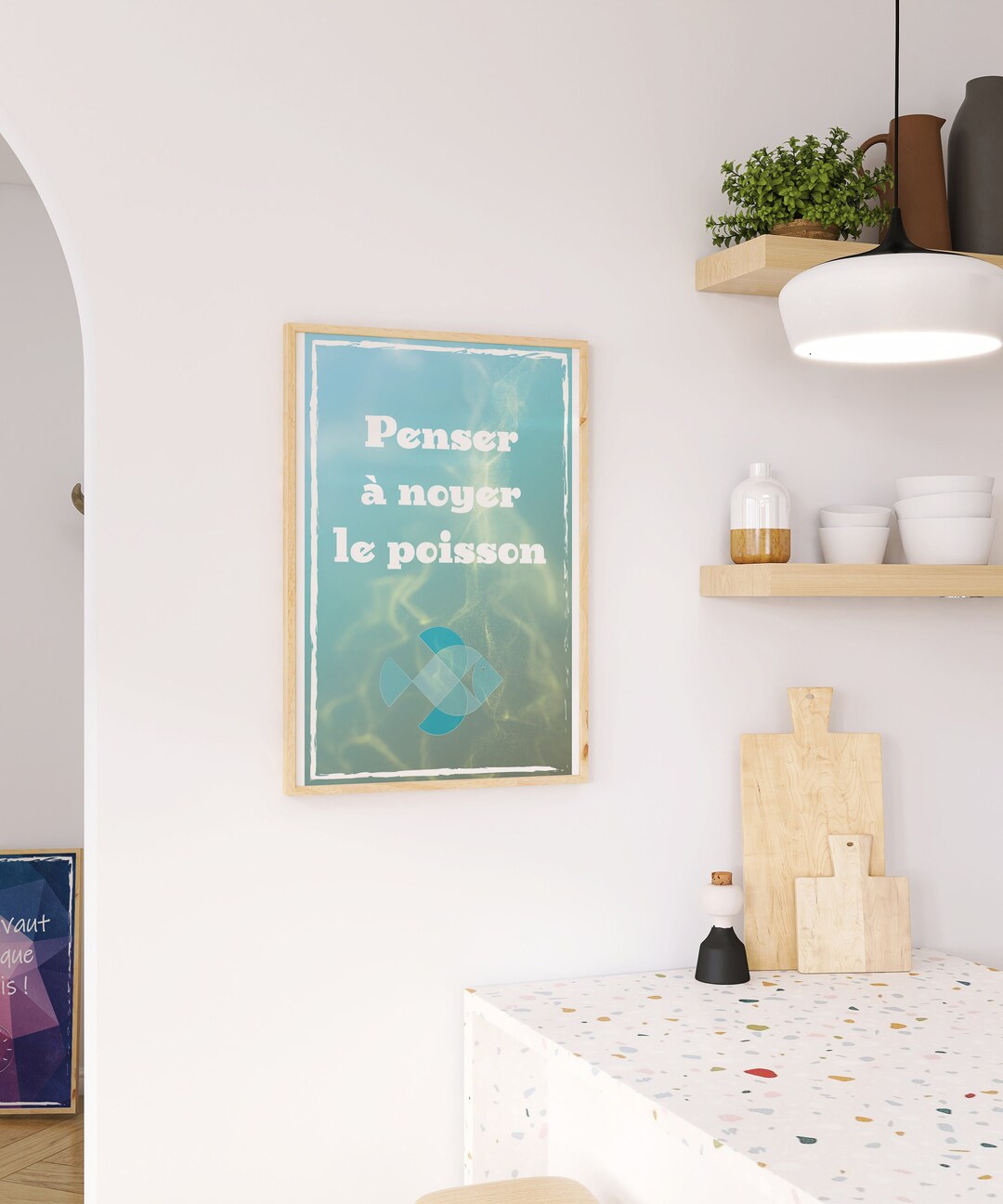 Fish Poster, Humorous Sentence Decoration, Living Room Message Poster