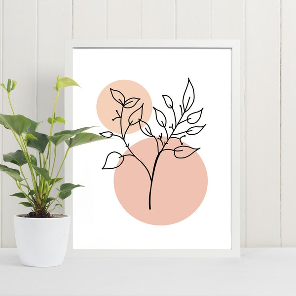 Dessin fleur zen, affiche silhouette fleur, affiche fleur sérénité, cadeau amoureux des plantes, illustration botanique, dessin fleur coloré