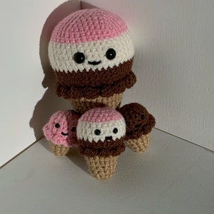 Crochet Ice Cream Plush I Amigurumi I Customizable Pride Theme I Stim Toys