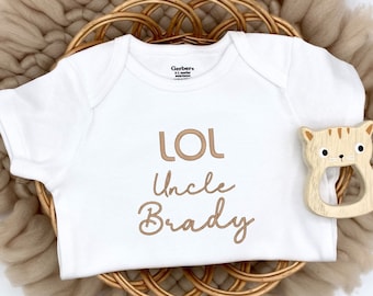 Embroidered LOL Uncle Bodysuit, Funny Uncle Bodysuit, My Uncle is the Best, Uncle Pregnancy Announcement, My Uncle makes me Laugh LOL 735