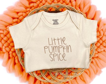 Embroidered Little Pumpkin Spice Bodysuit, Funny Fall Bodysuit, My First Autumn Bodysuit, 1st Thanksgiving, Fall Baby Bodysuit, Pumpkin Baby