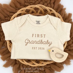 Embroidered First Grandbaby EST Year Bodysuit, Grandparents