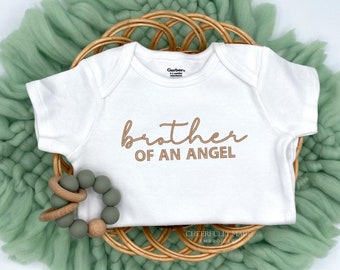 Embroidered brother of an Angel bodysuit, sister of an Angel, Rainbow Baby Bodysuit, Handpicked by a Loved one in Heaven, Pregnancy Bodysuit