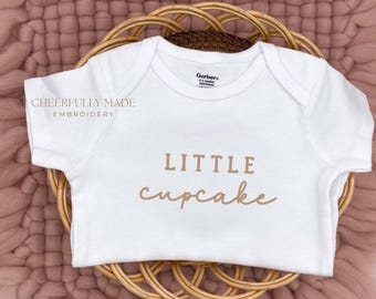 Embroidered Little Cupcake ONESIES® Brand, Pregnancy Announcement, Nickname Bodysuit, Baby Announcement, Cupcake Baby Gift ONESIES® Brand