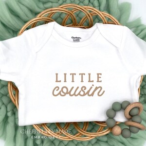 Embroidered Little Cousin ONESIES® brand,  New to the Cousin Crew Bodysuit, Cousin Baby Onesies® , Cousin Pregnancy Announcement Baby Gift