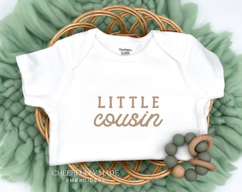 Embroidered Little Cousin ONESIES® brand,  New to the Cousin Crew Bodysuit, Cousin Baby Onesies® , Cousin Pregnancy Announcement Baby Gift