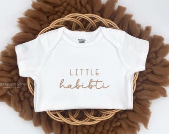 Embroidered Little Habibti ONESIES® Brand, Pregnancy Announcement, Nickname Bodysuit, Baby Announcement, Arabic Baby Gift ONESIES®