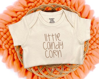Embroidered Little Candy Corn Bodysuit, Cute Fall Bodysuit, My First Fall Outfit, 1st Thanksgiving, Funny Fall Baby Outfit, Fall Baby Gift
