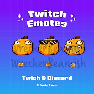 Halloween Pumpkin Sub Emotes Set | Twitch Subscribers Emotes | Discord Community