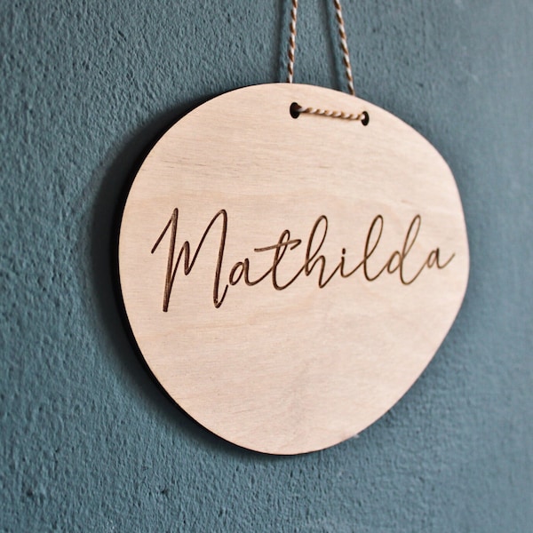 Namensschild, personalisiert, Türschild, Name, Holzschild, Lasercut, Graviert, Kinderzimmer