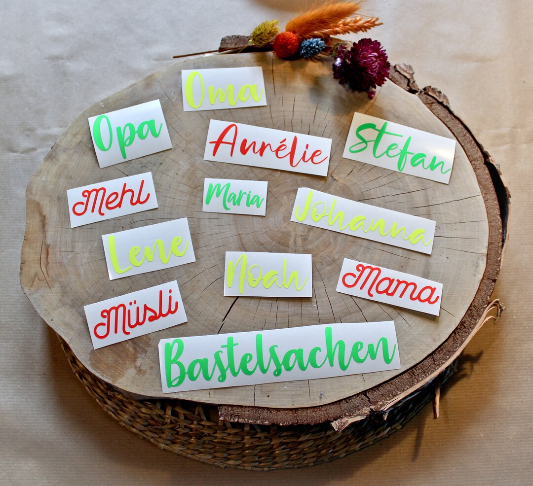 Neon Vinyl Sticker Personalisiert Aufkleber Schriftzüge Für Etsy