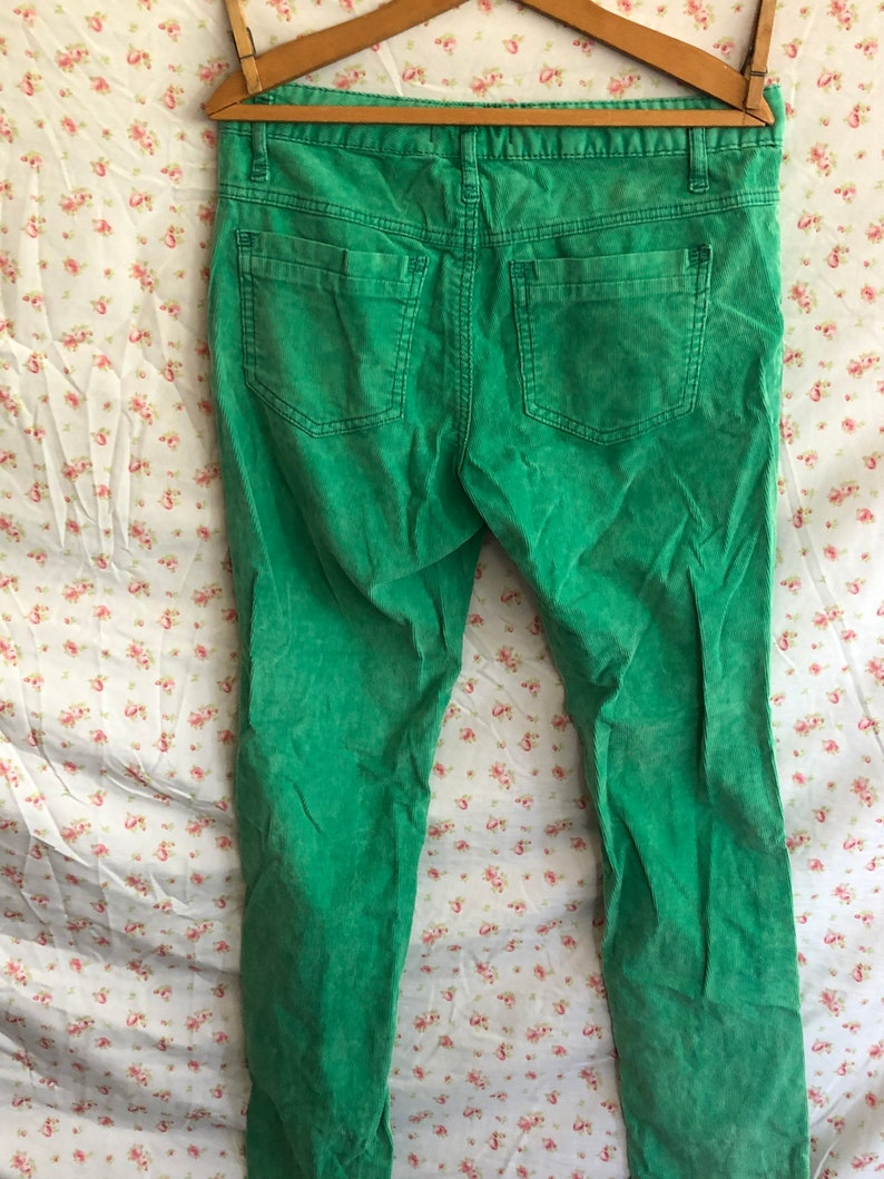 Vintage Bright Green Free People Corduroy Trouser Pants Size - Etsy