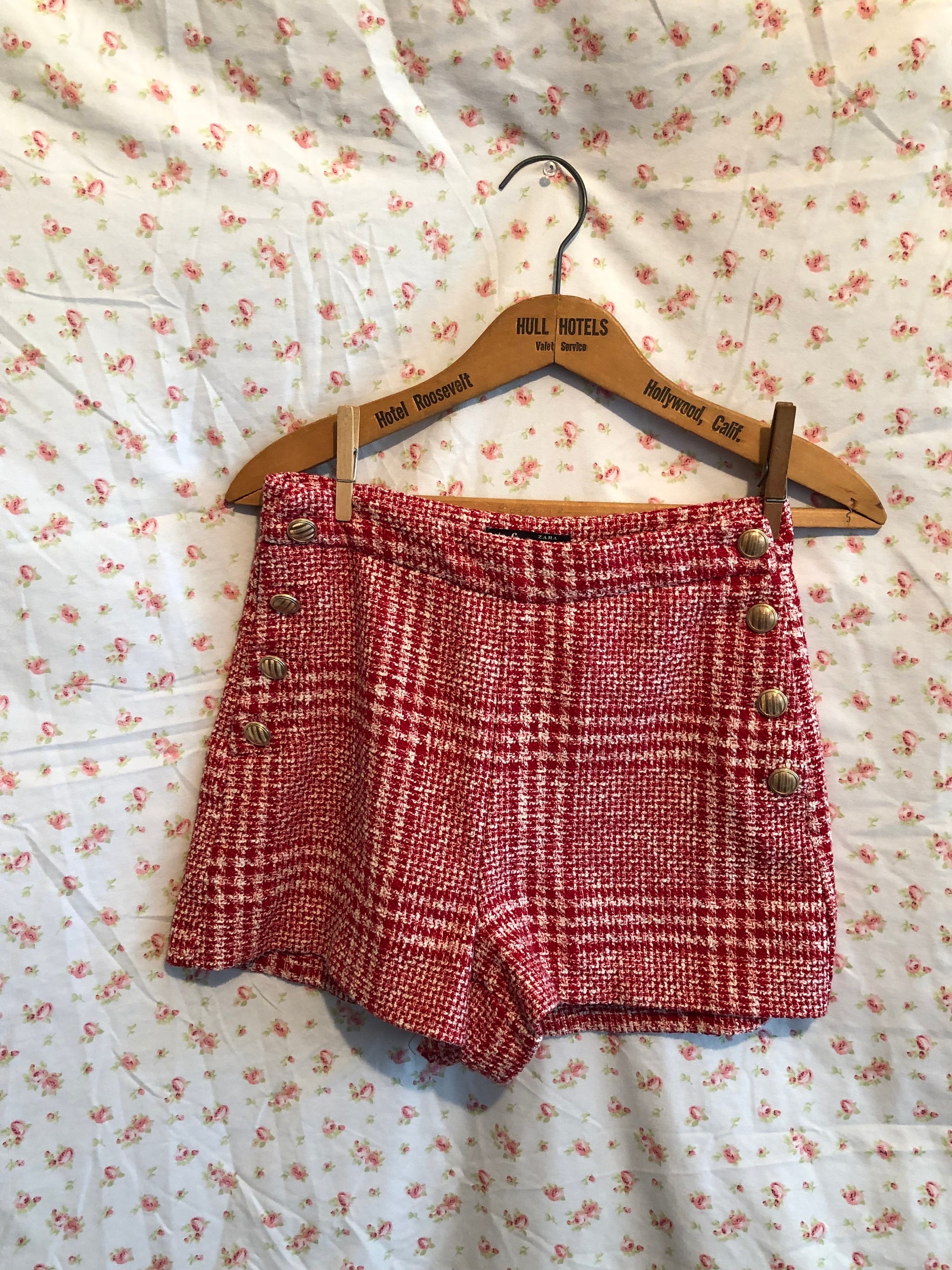 Zara top tweed shorts