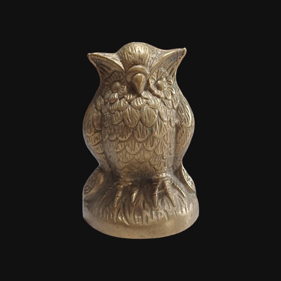 Vintage Brass Owl Bookends Figural Made in Korea Mid Century Etsy