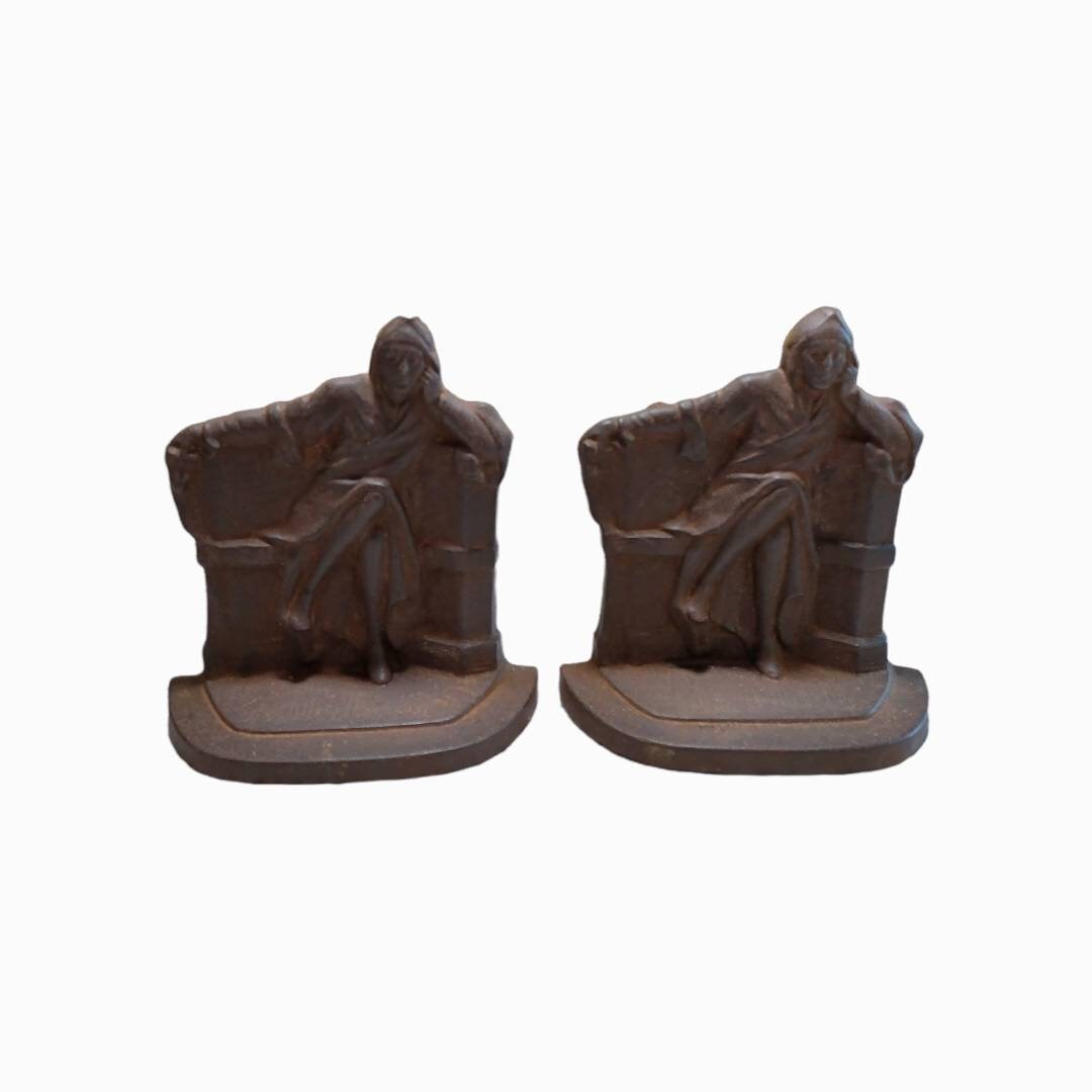 Dante Alighieri Bookends Connecticut Foundry Gothic Cast Iron Copyright