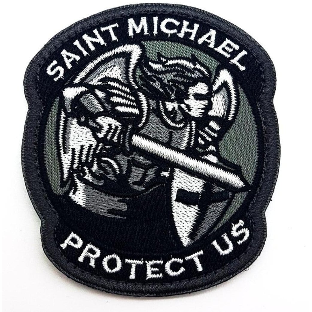 Saint Michael Protect US Patch gris écusson brodé moral avec velcro