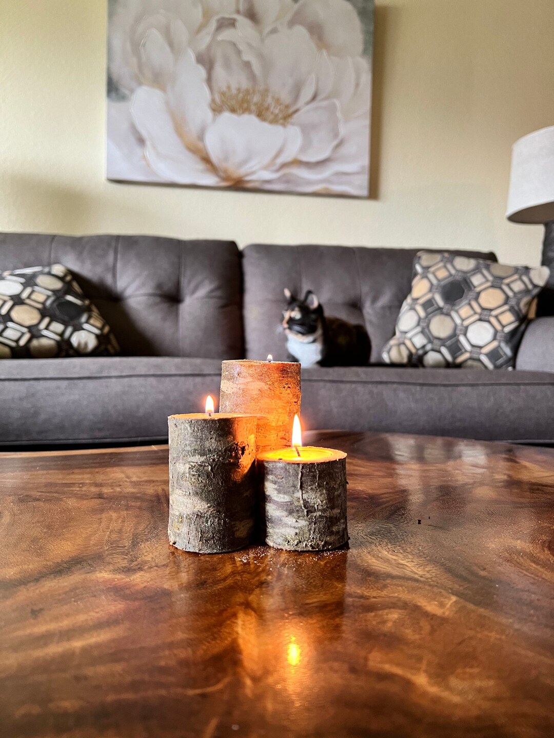 Rustic Tea Light Log Candle Holder Tree Branch Unfinished Etsy