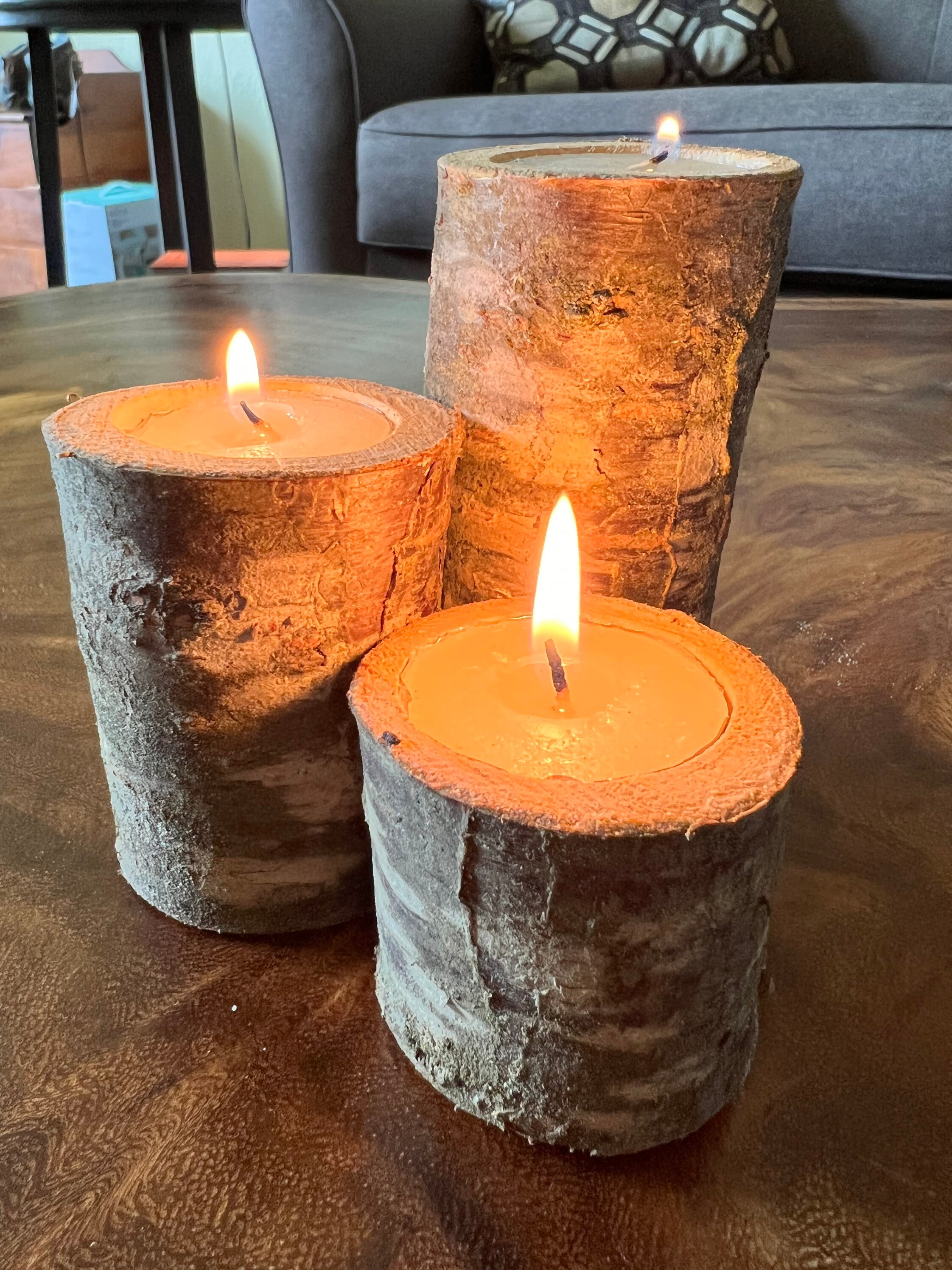 Rustic Tea Light Log Candle Holder Tree Branch Unfinished Etsy