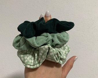 3er Set Scrunchies - Blumen Muster - Florales Design - Scrunchie - Limitierter Stoff - Handgemacht