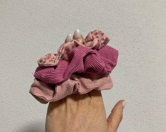 3er Set Scrunchies - Blumen Muster - Florales Design - Scrunchie - Limitierter Stoff - Handgemacht