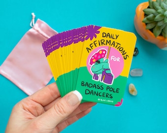 Daily Affirmation Cards for BADASS POLE DANCERS | Affirmation Cards for pole dancers, pole dance, pole dancer gift, pole dancing gifts