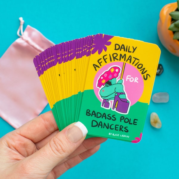 Daily Affirmation Cards for BADASS POLE DANCERS | Affirmation Cards for pole dancers, pole dance, pole dancer gift, pole dancing gifts