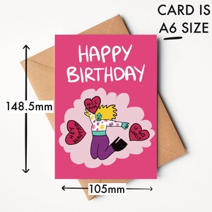 POSITIVE VIBES Happy Birthday card empowering birthday card, kindness, female empowerment, compliments card, A6 personalised image 2